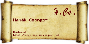 Hanák Csongor névjegykártya